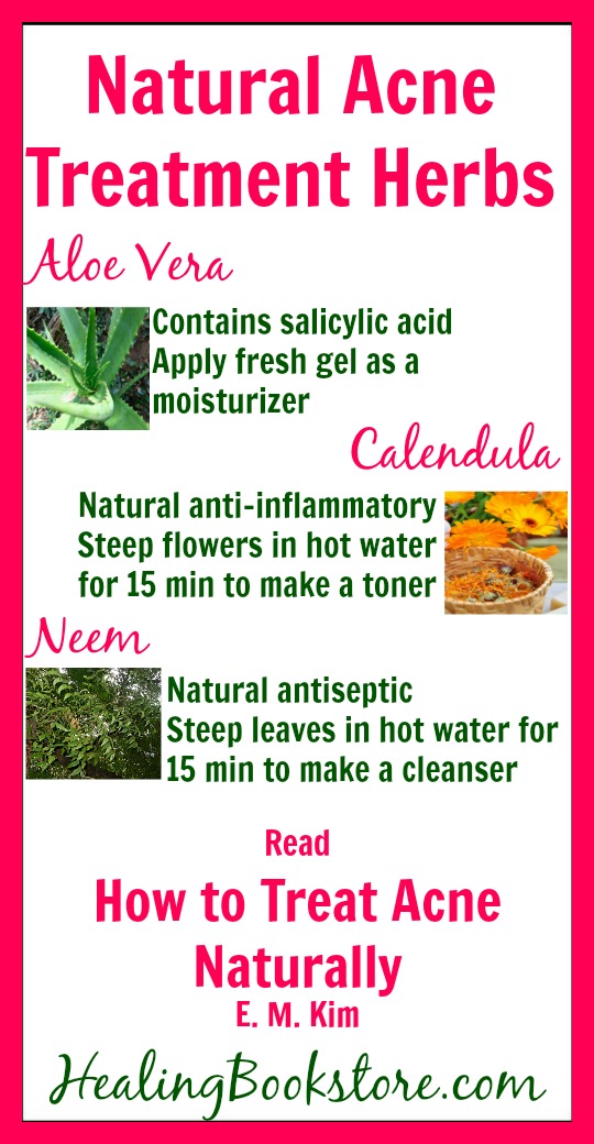 Natural Acne Treatment Herbs Infographic Healing Bookstore